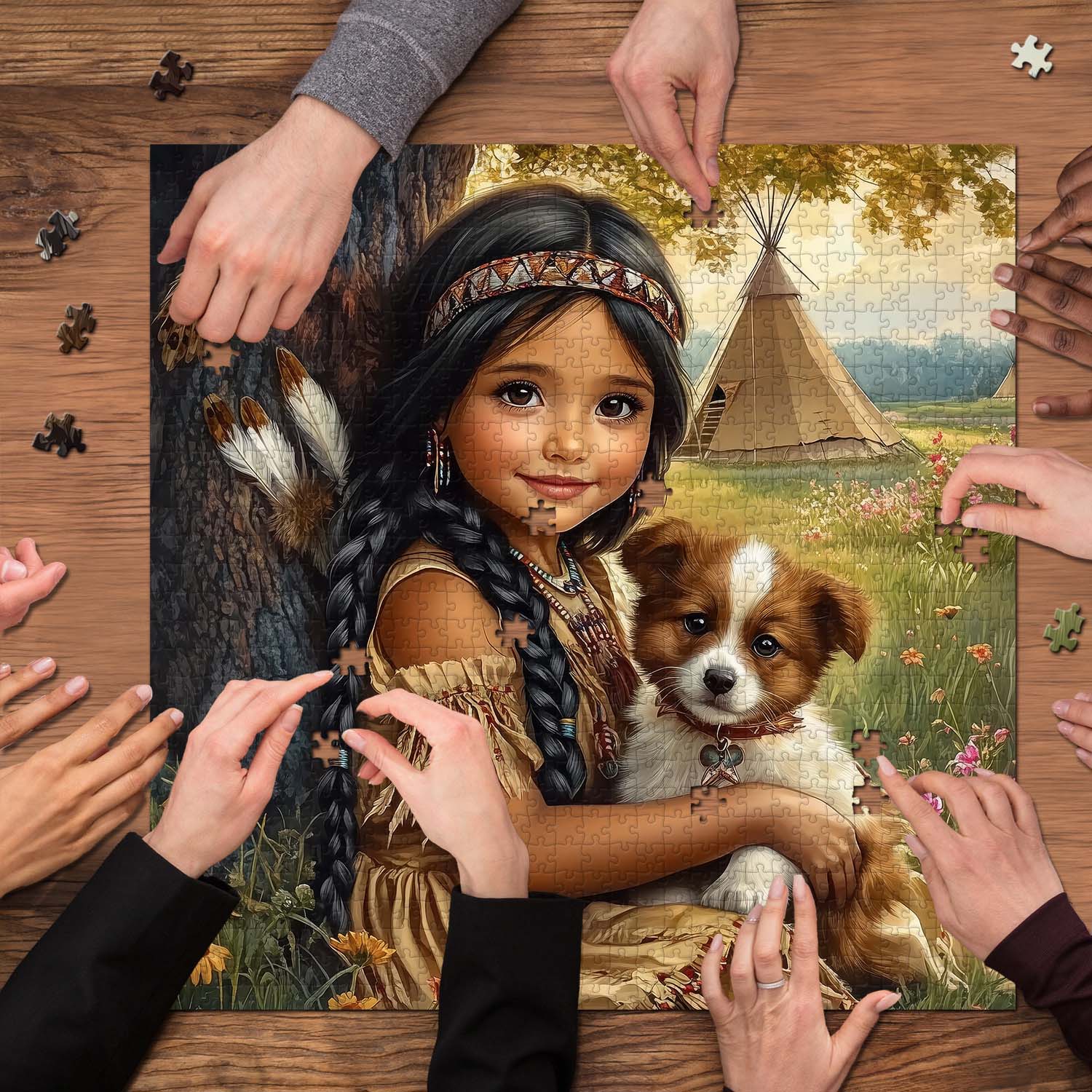 Blooming Meadow Friends Jigsaw Puzzle 1000 Pieces