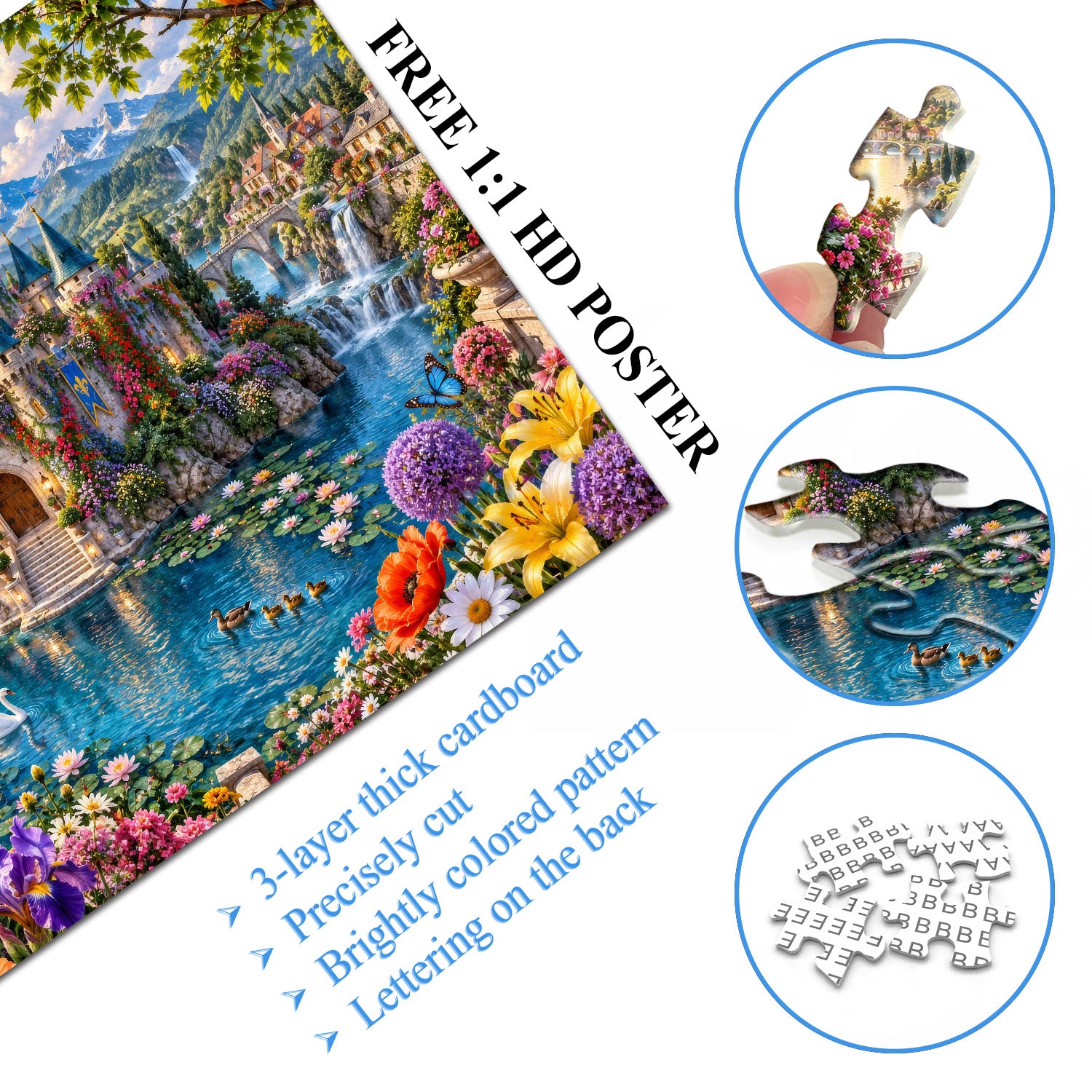 Floral Dream Castle Jigsaw Puzzle 1000 Piece