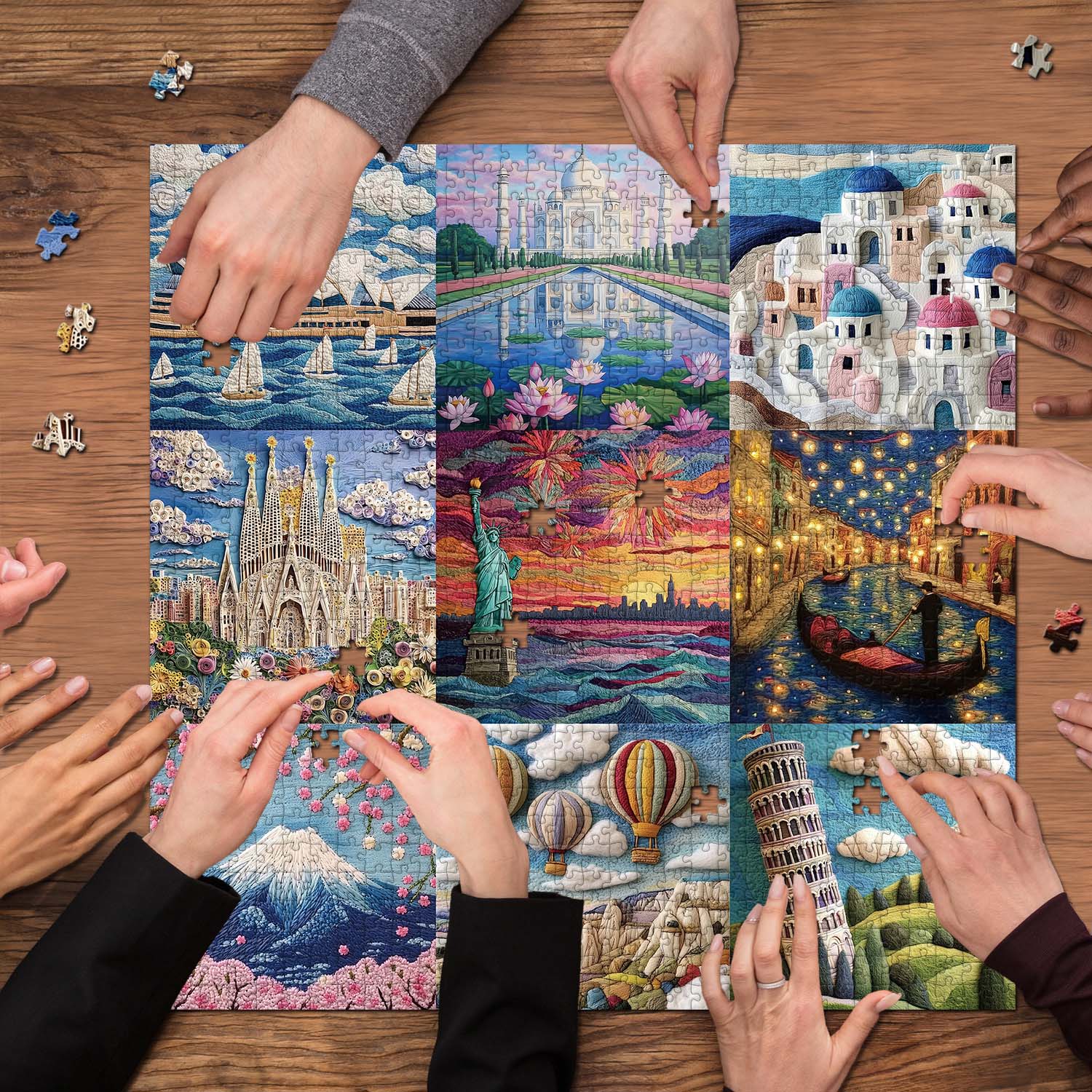 Travel Tales in Felt Jigsaw Puzzle 1000 Pieces