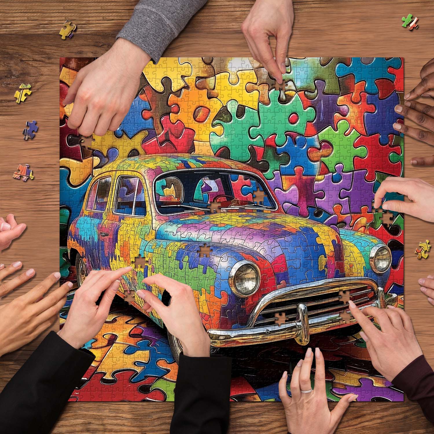Colorful Retro Car Jigsaw Puzzle 1000 Pieces