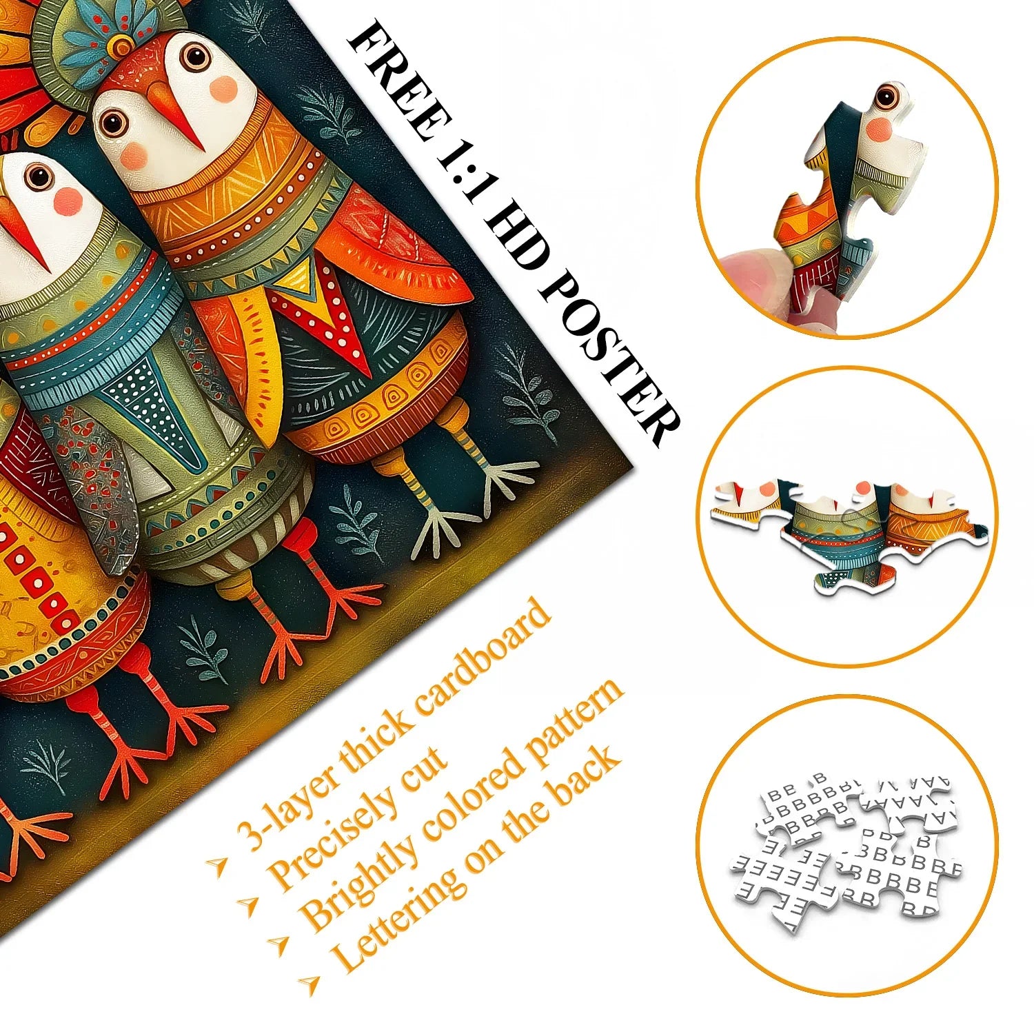 Puzzle Tribu de la Couronne de Plumes 1000 Pièces
