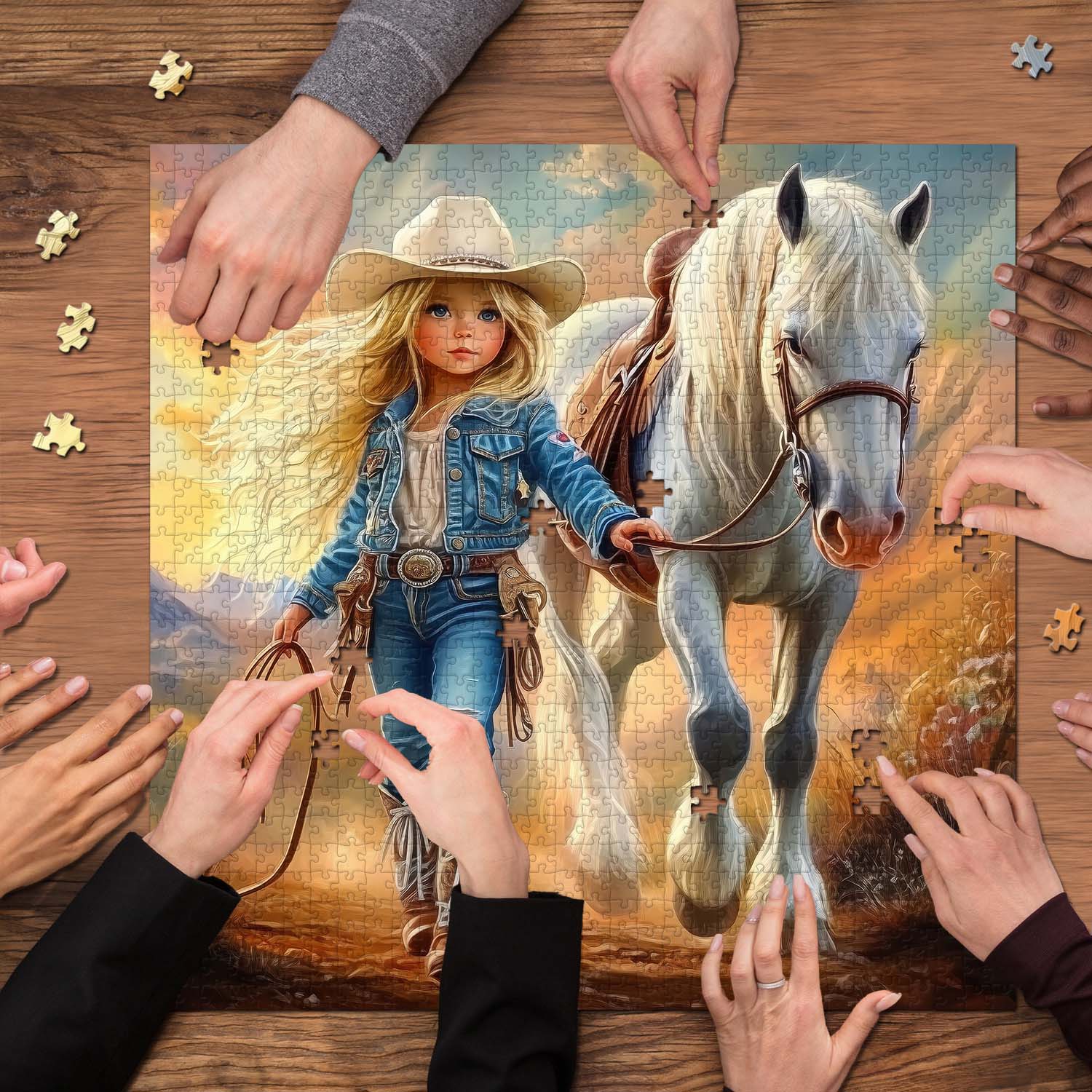 Blonde Cowgirl Jigsaw Puzzle 1000 Pieces