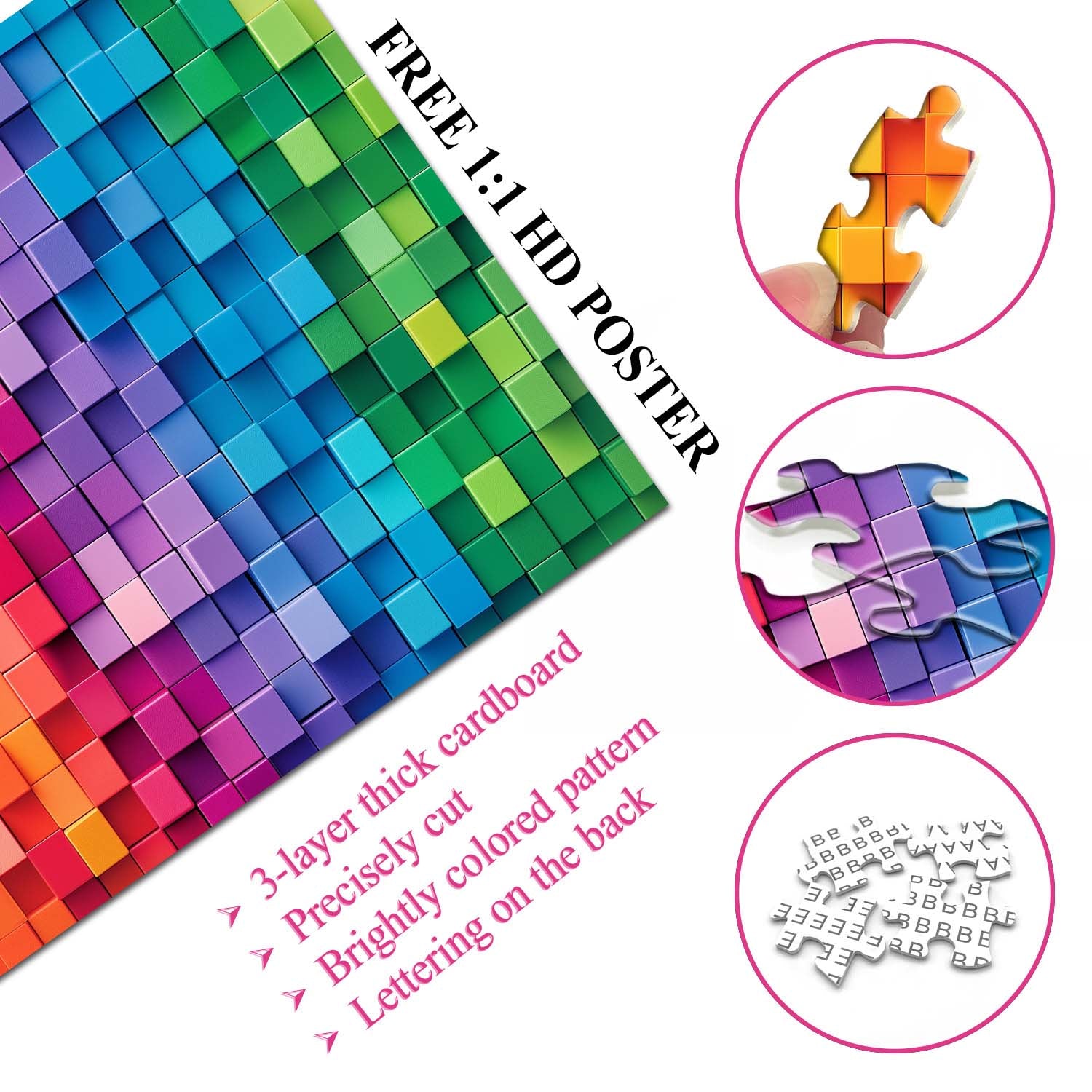 Colorful Mosaic Jigsaw Puzzle 1000 Pieces