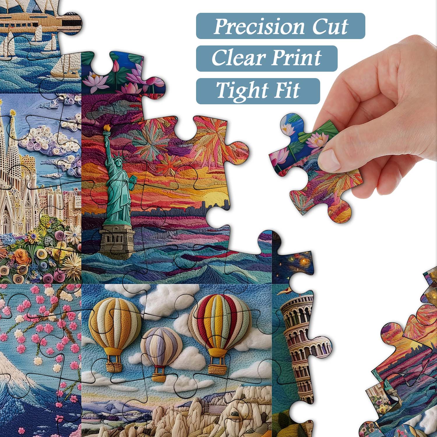 Travel Tales in Felt Jigsaw Puzzle 1000 Pieces