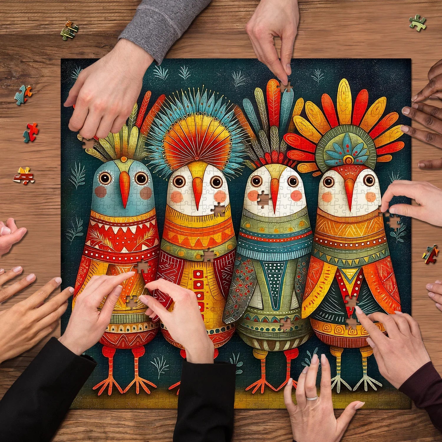 Puzzle Tribu de la Couronne de Plumes 1000 Pièces