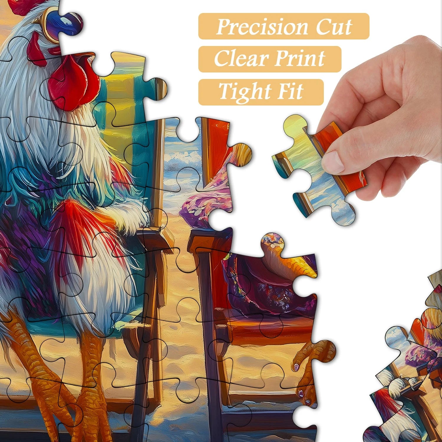Beach Roosters Jigsaw Puzzle 1000 Pieces