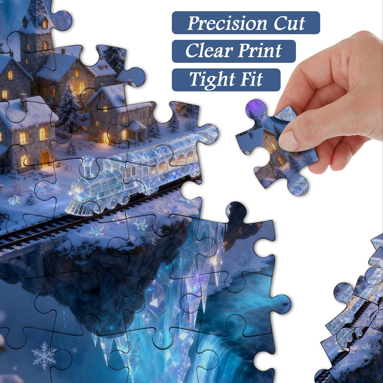 Valley Ice Crystal Train Jigsaw Puzzle 1000 Pieces