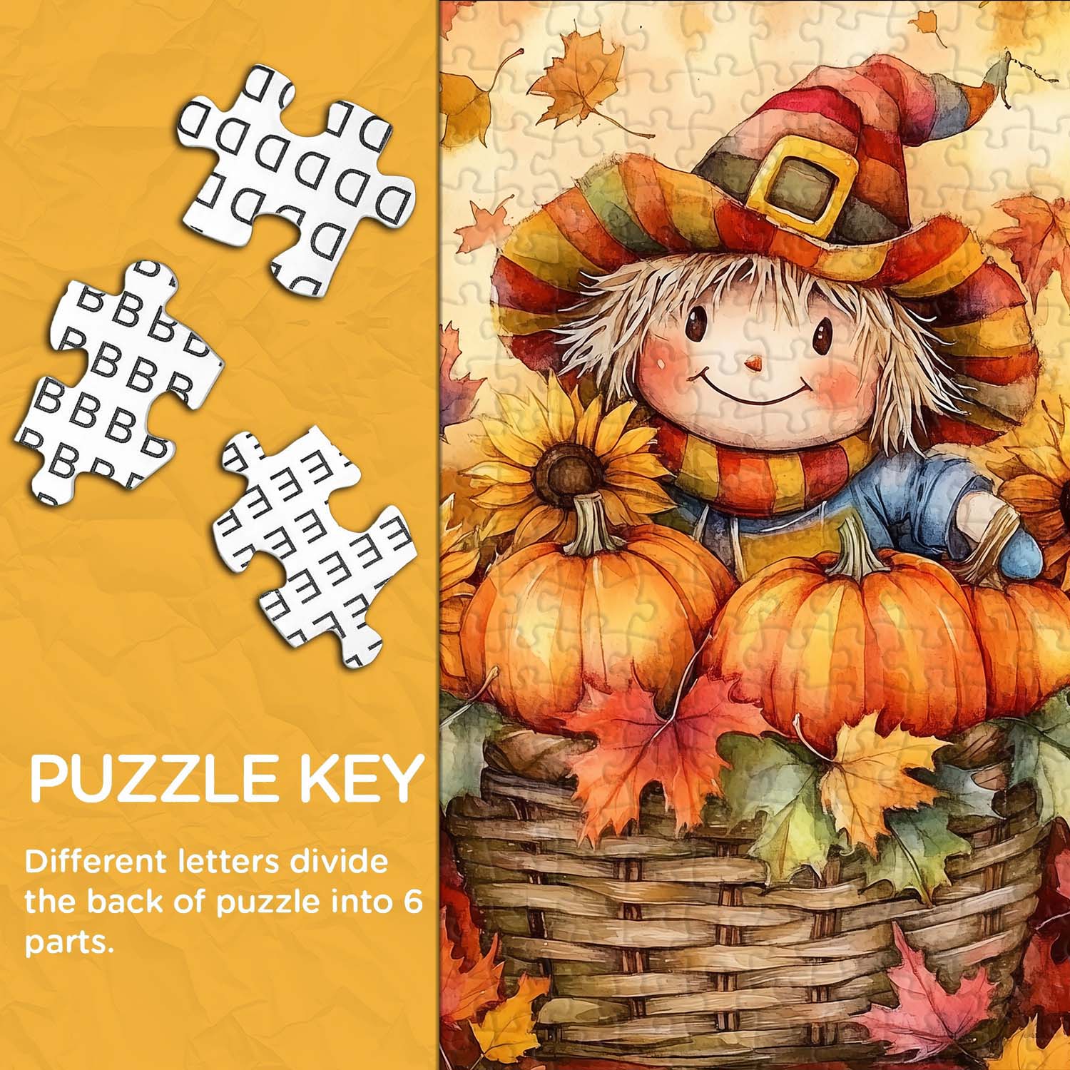 Autumn Basket Scarecrow Jigsaw Puzzle 1000 Pieces