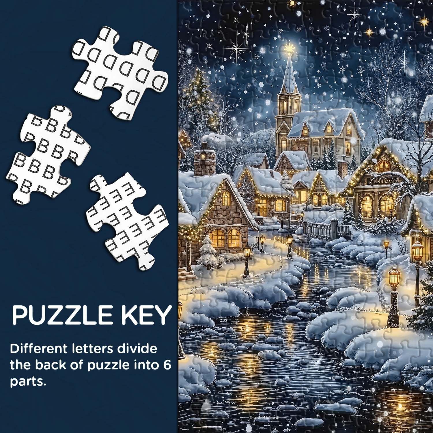 Christmas Village Riverfront Jigsaw Puzzle 1000 Pieces
