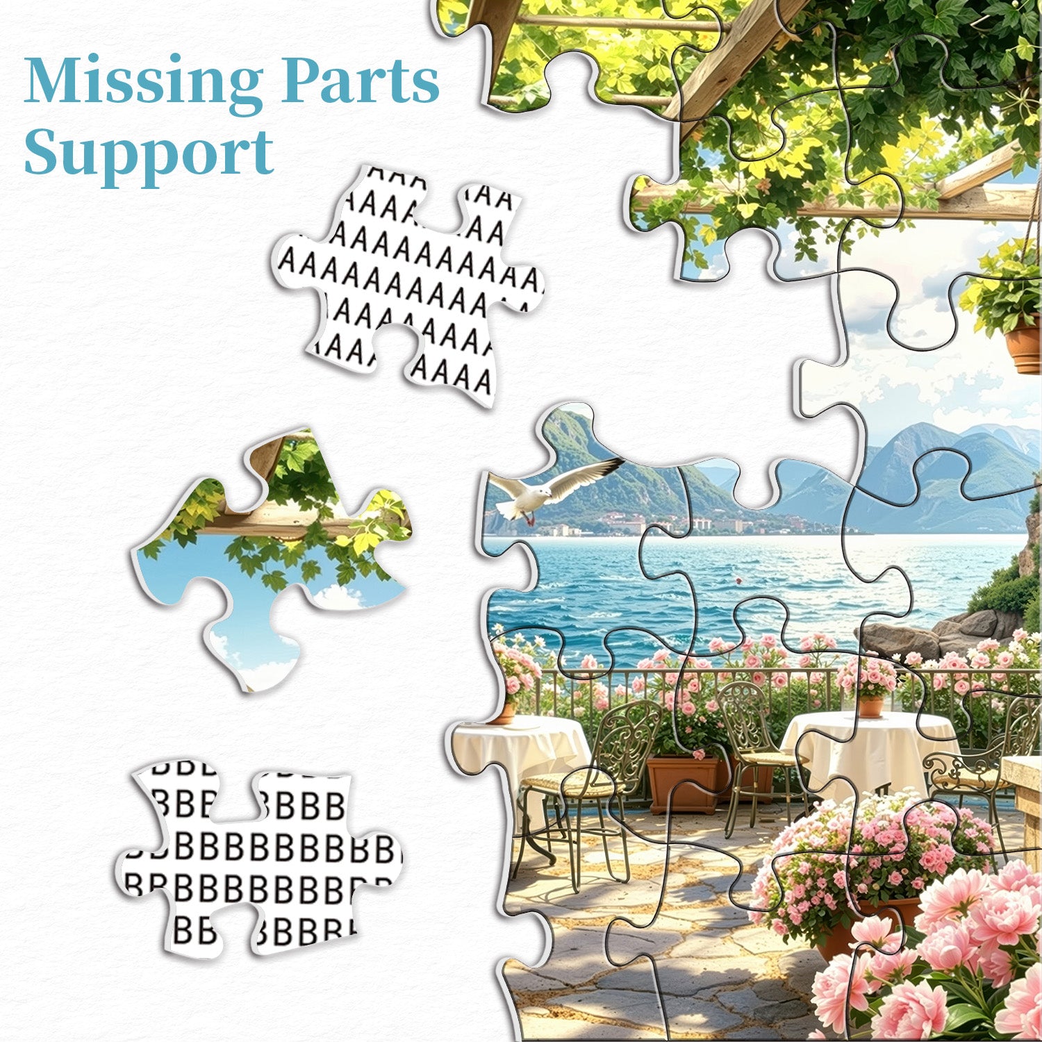 Sunlit Coastal Pergola Jigsaw Puzzle 1000 Pieces