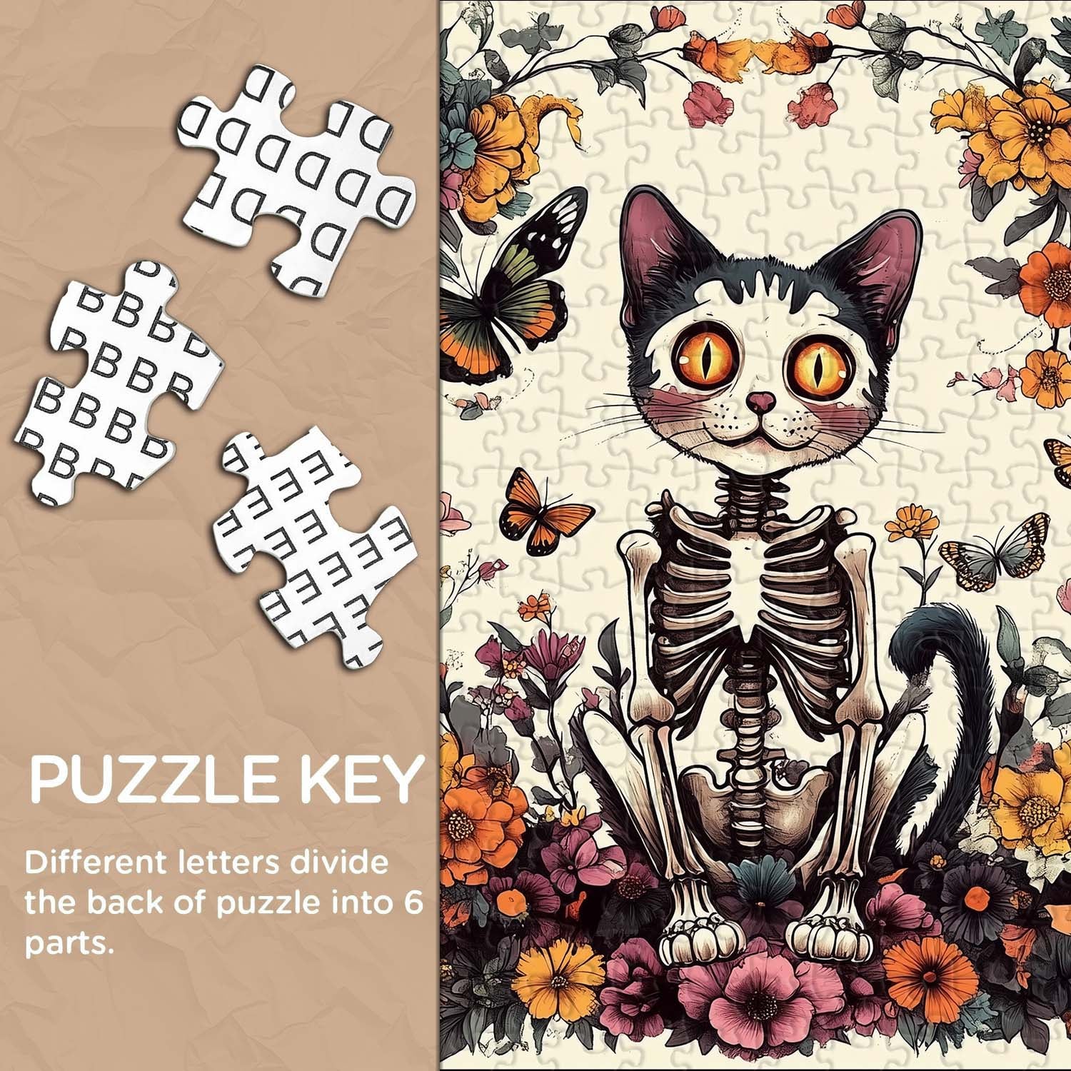 Skeleton Cat Garden Jigsaw Puzzle 1000 Pieces