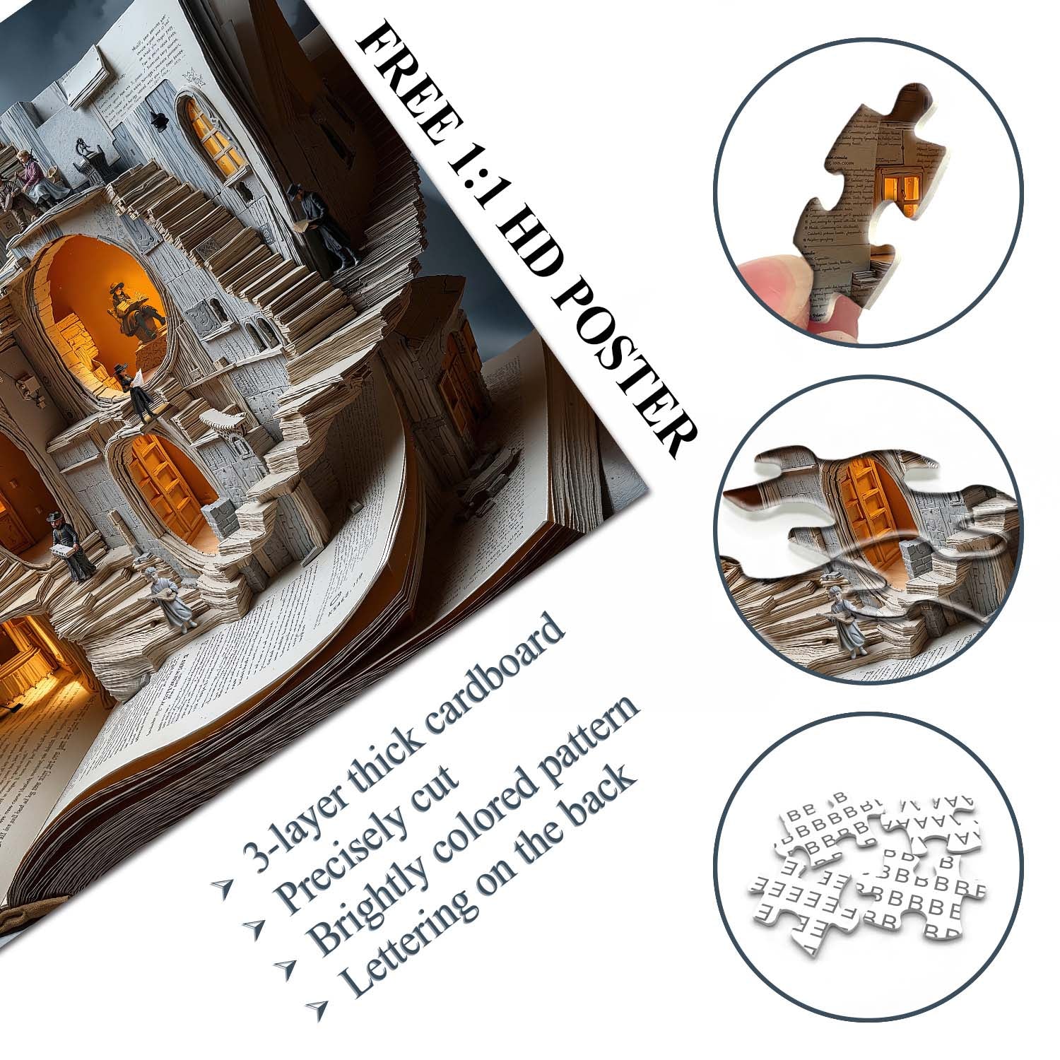 World of Books Jigsaw Puzzle 1000 Pieces