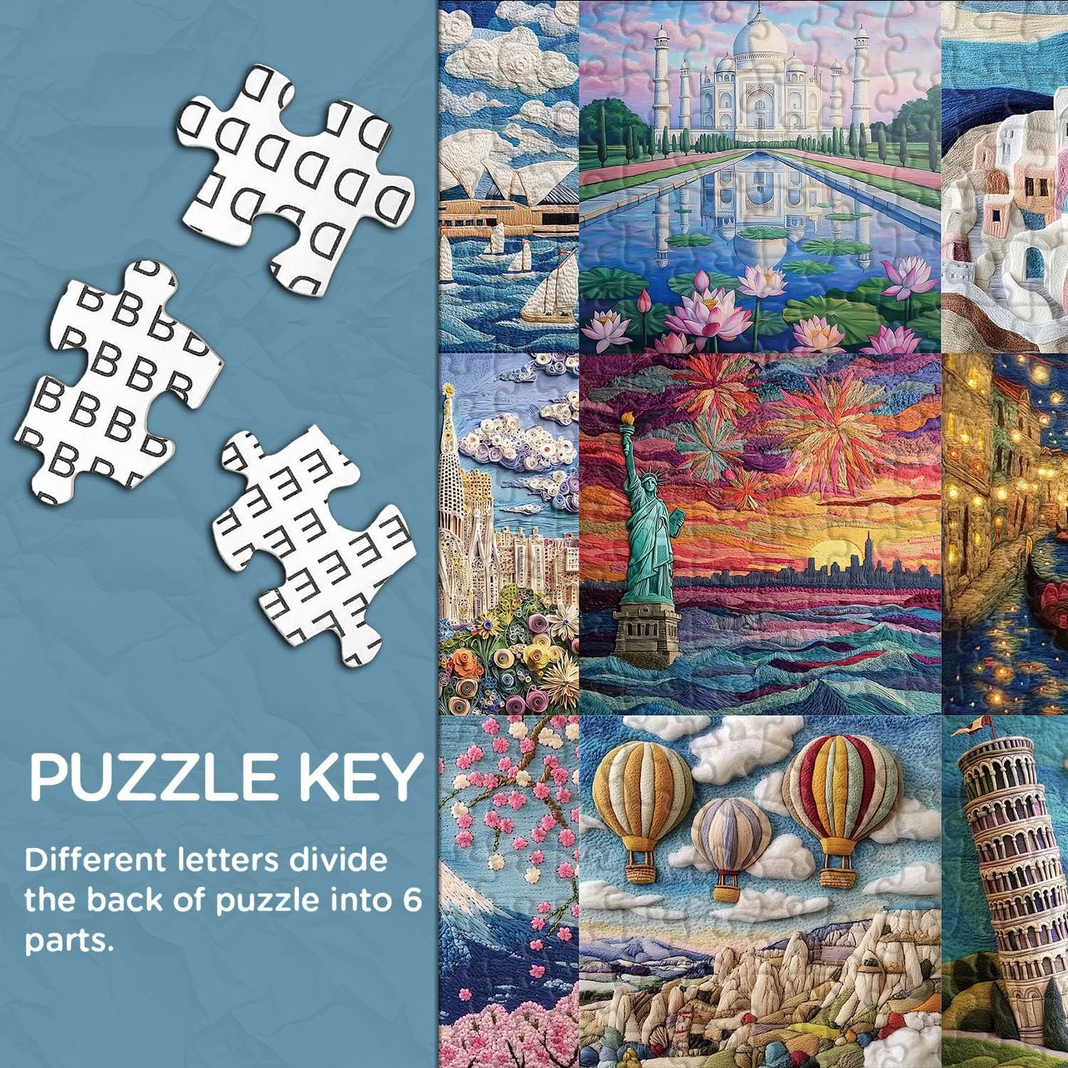 Travel Tales in Felt Jigsaw Puzzle 1000 Pieces