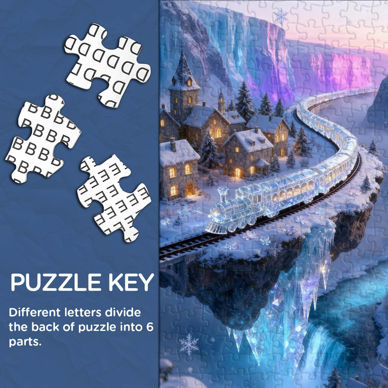 Valley Ice Crystal Train Jigsaw Puzzle 1000 Pieces