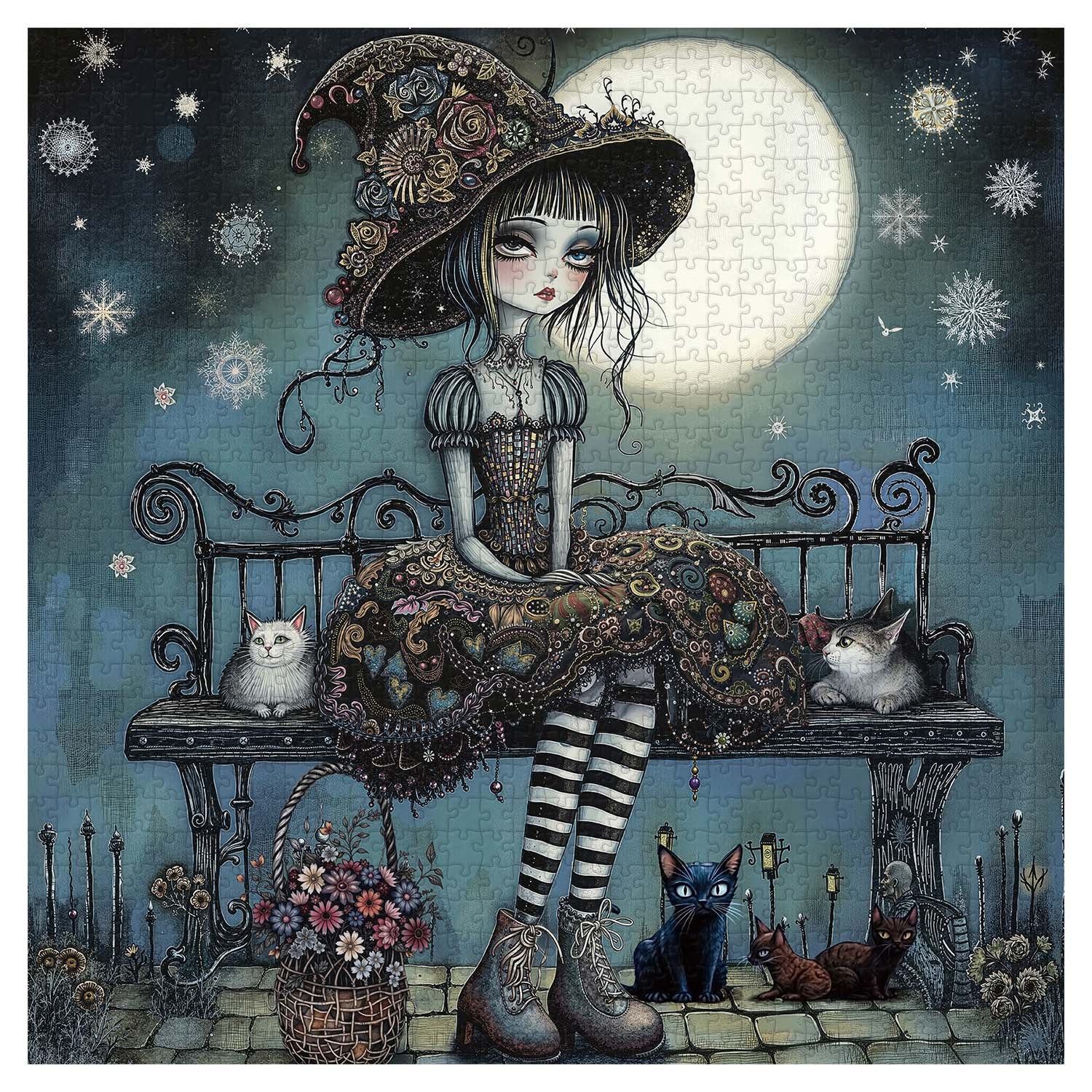 Mondhell ​​gotisches Mädchen Puzzle 1000 Stücke