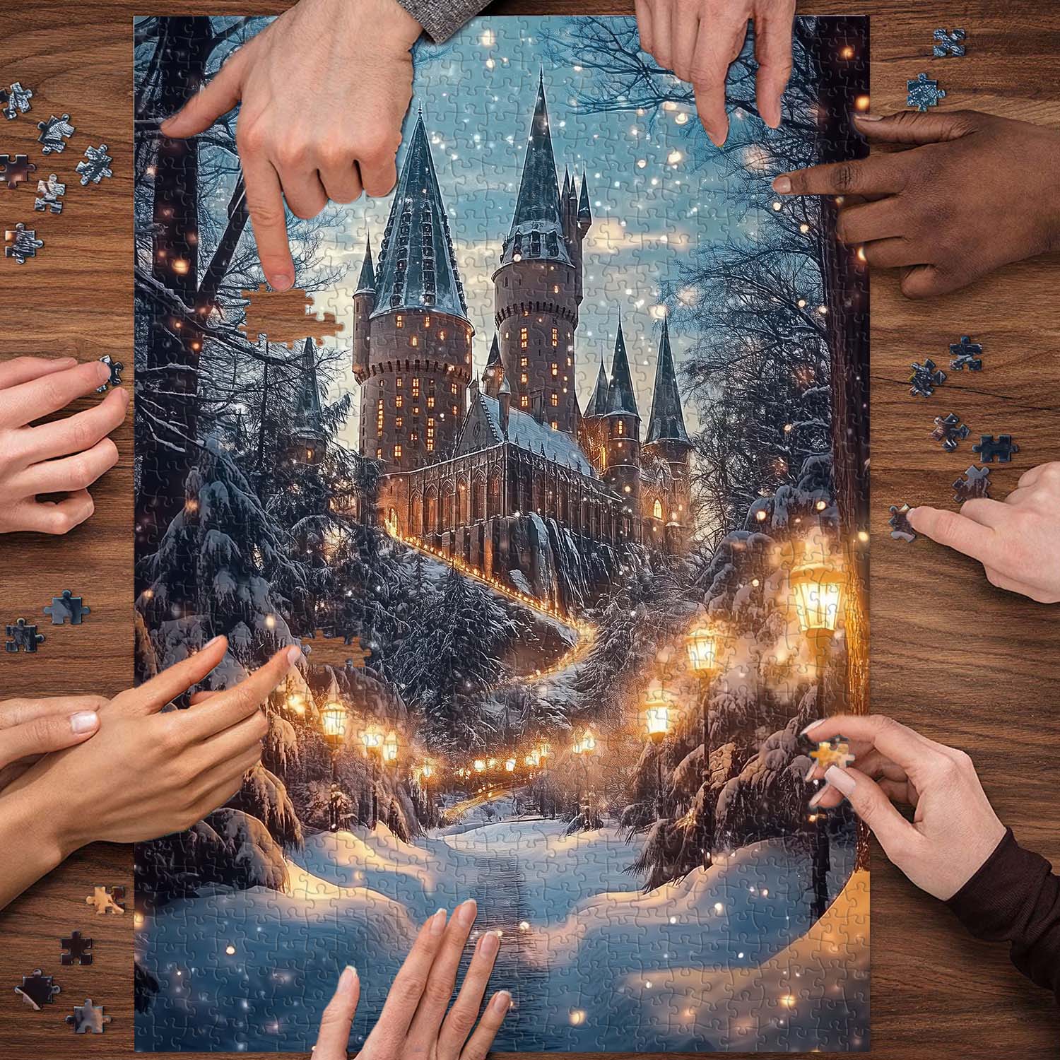 Hogwarts Castle in Winter Jigsaw Puzzle 1000 Pieces