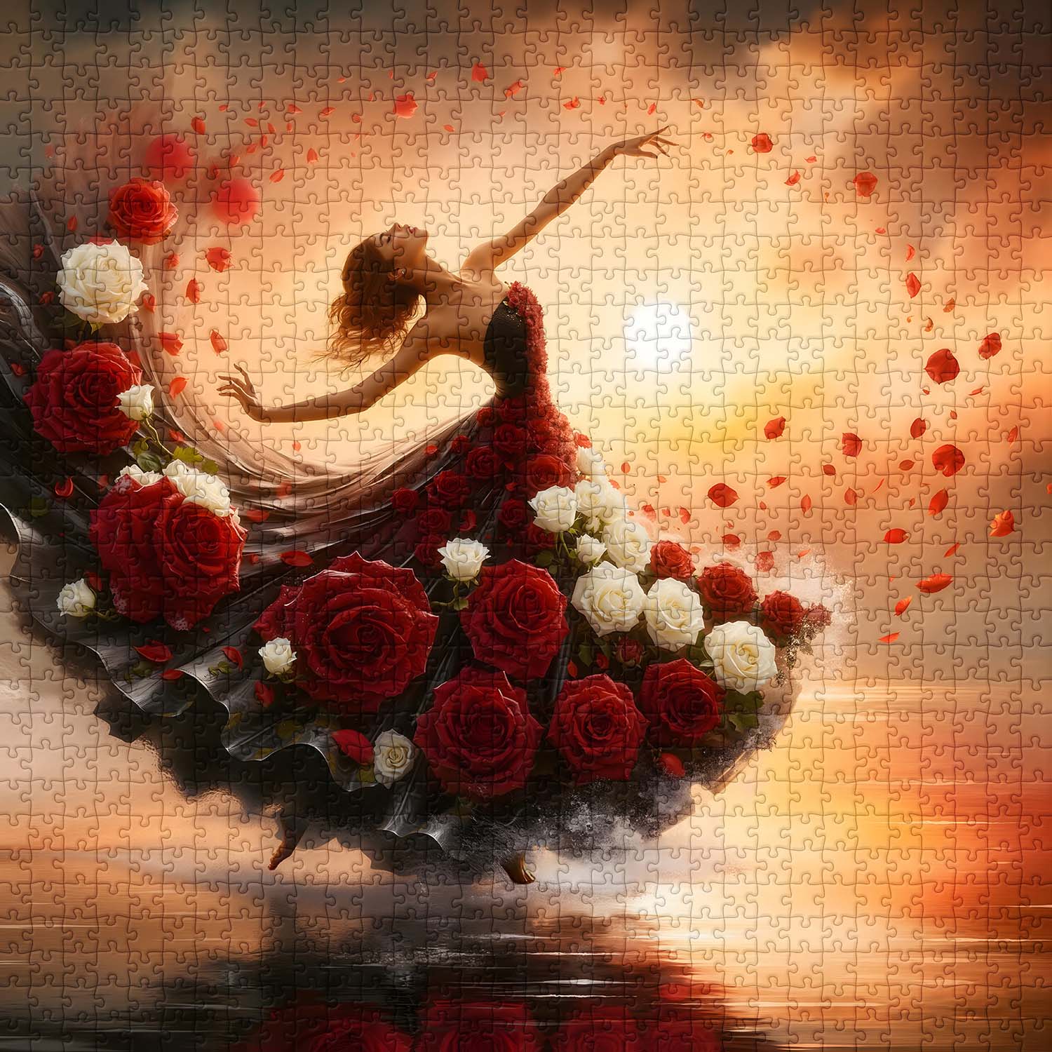 Sunset Rose Dancer Jigsaw Puzzle 1000 Pieces