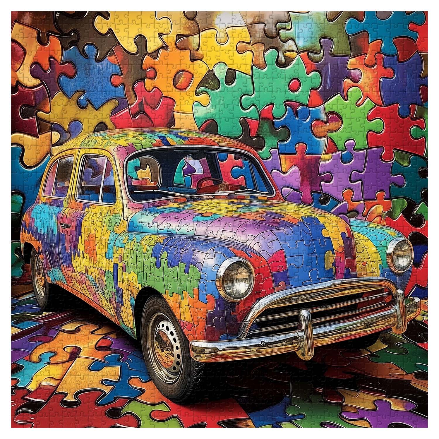 Colorful Retro Car Jigsaw Puzzle 1000 Pieces