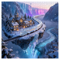 Valley Ice Crystal Train Jigsaw Puzzle 1000 Pieces