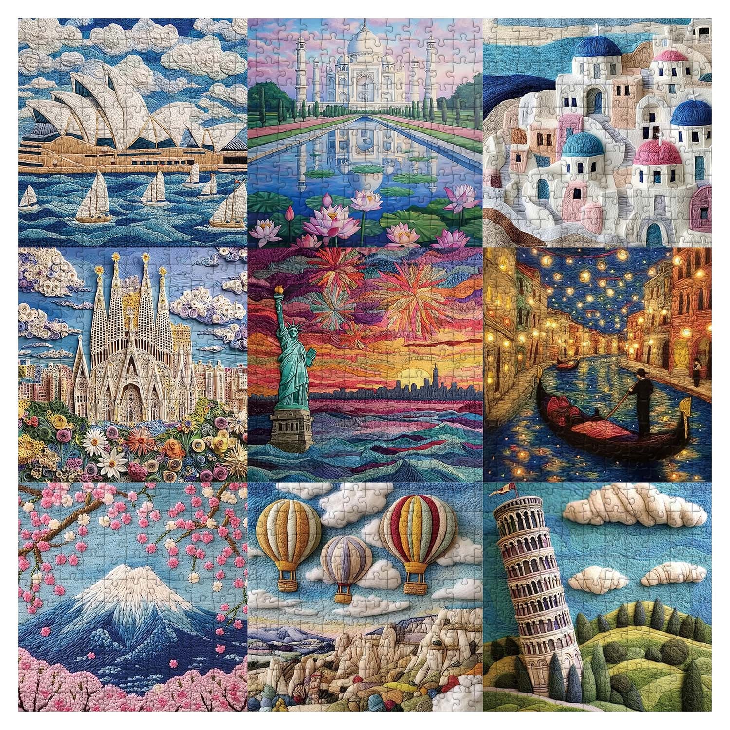 Travel Tales in Felt Jigsaw Puzzle 1000 Pieces