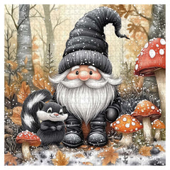 Cute Gnome and Skunk Jigsaw Puzzle 1000 Pieces