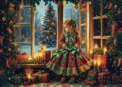 Girl's Christmas Moment Jigsaw Puzzle 1000 Pieces