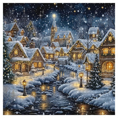 Christmas Village Riverfront Jigsaw Puzzle 1000 Pieces
