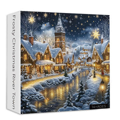 Frosty Christmas River Town Jigsaw Puzzle 1000 Pieces