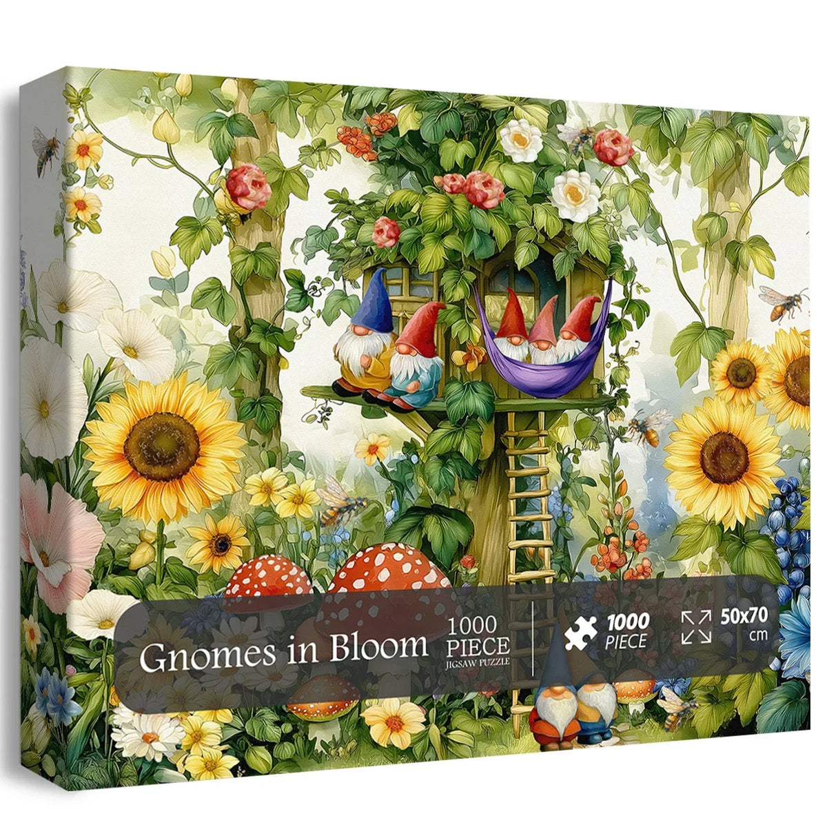 Gnomes in Bloom Jigsaw Puzzle 1000 Pieces