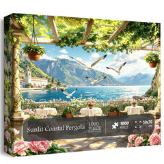 Sunlit Coastal Pergola Jigsaw Puzzle 1000 Pieces