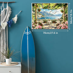 Sunlit Coastal Pergola Jigsaw Puzzle 1000 Pieces