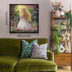 Blonde Beauty Amidst Flowers Jigsaw Puzzle 1000 Pieces