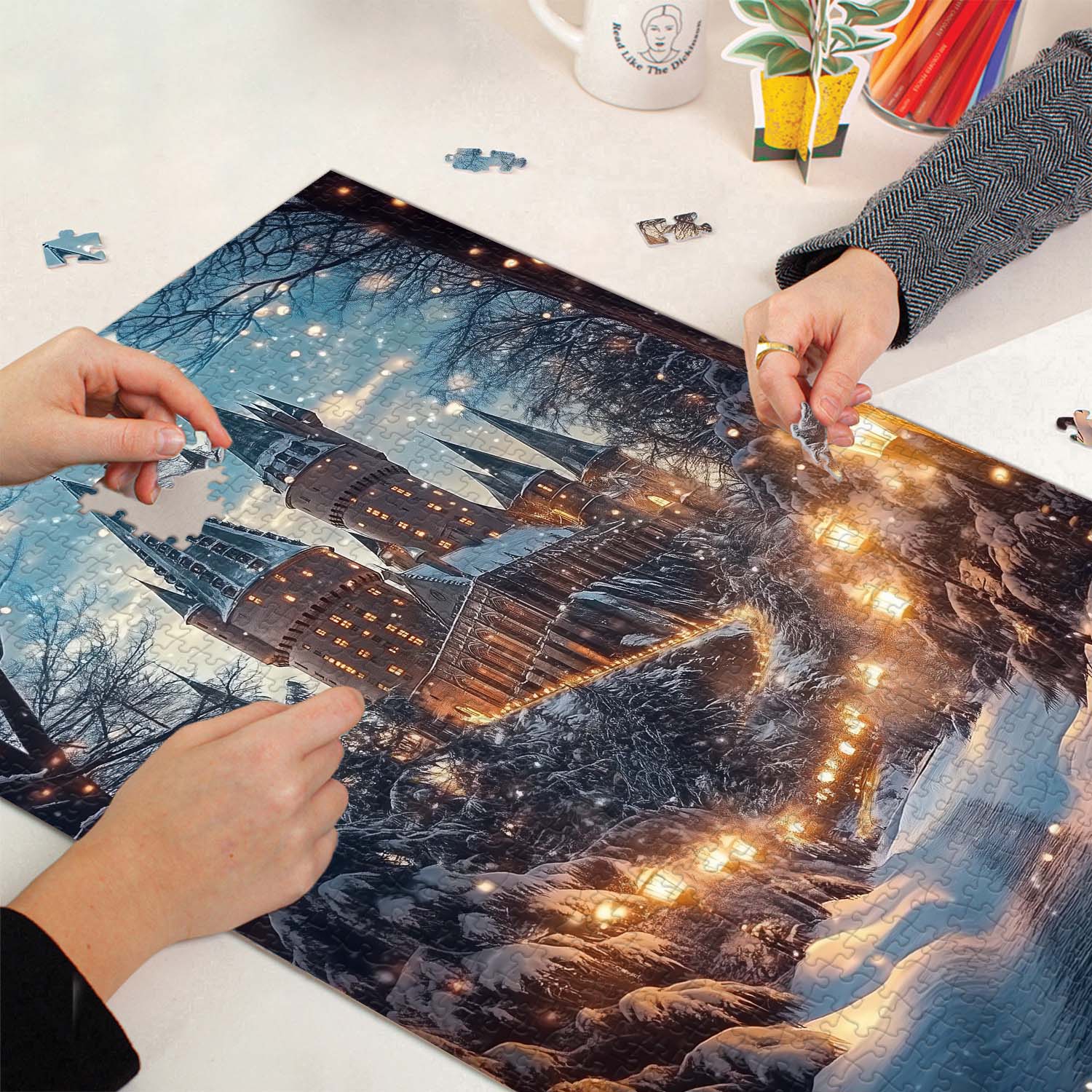 Hogwarts Castle in Winter Jigsaw Puzzle 1000 Pieces