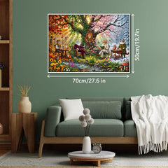 Forest Cat Tea Party Jigsaw Puzzle 1000 Piece