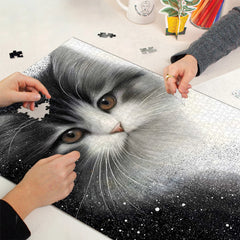 Cat Snow Mist Jigsaw Puzzle 1000 Pieces