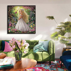 Blonde Beauty Amidst Flowers Jigsaw Puzzle 1000 Pieces