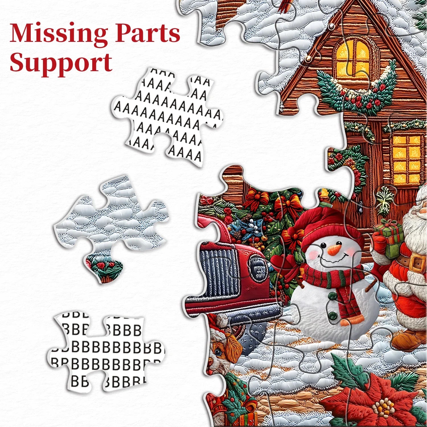 Red Truck Christmas Cottage Jigsaw Puzzle 1000 Pieces