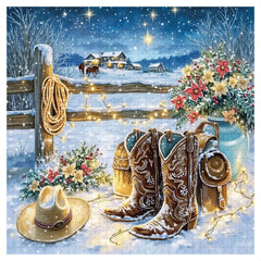 Snowy Night Ranch Jigsaw Puzzle 1000 Pieces