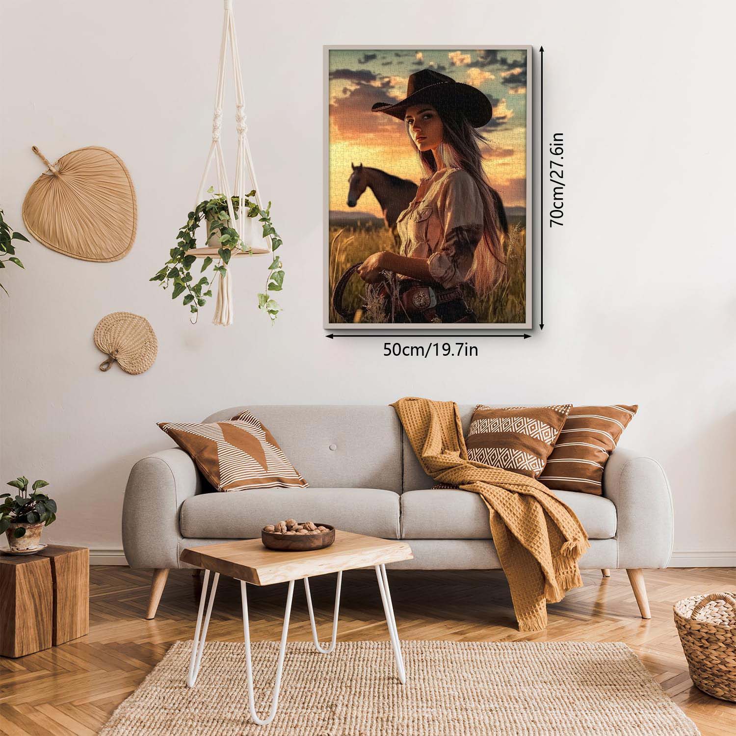 Cowgirl At Sunset Jigsaw Puzzle 1000 Pieces