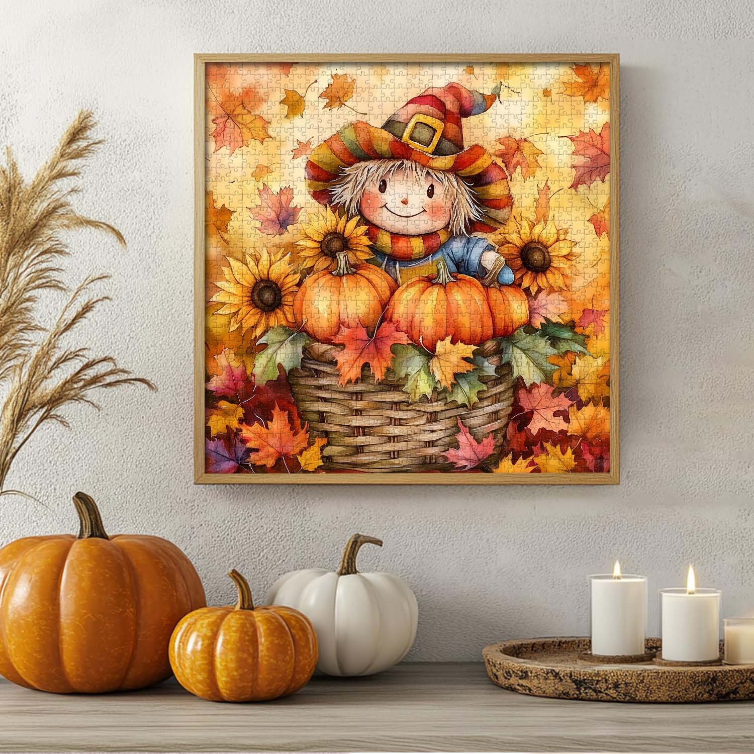 Autumn Basket Scarecrow Jigsaw Puzzle 1000 Pieces
