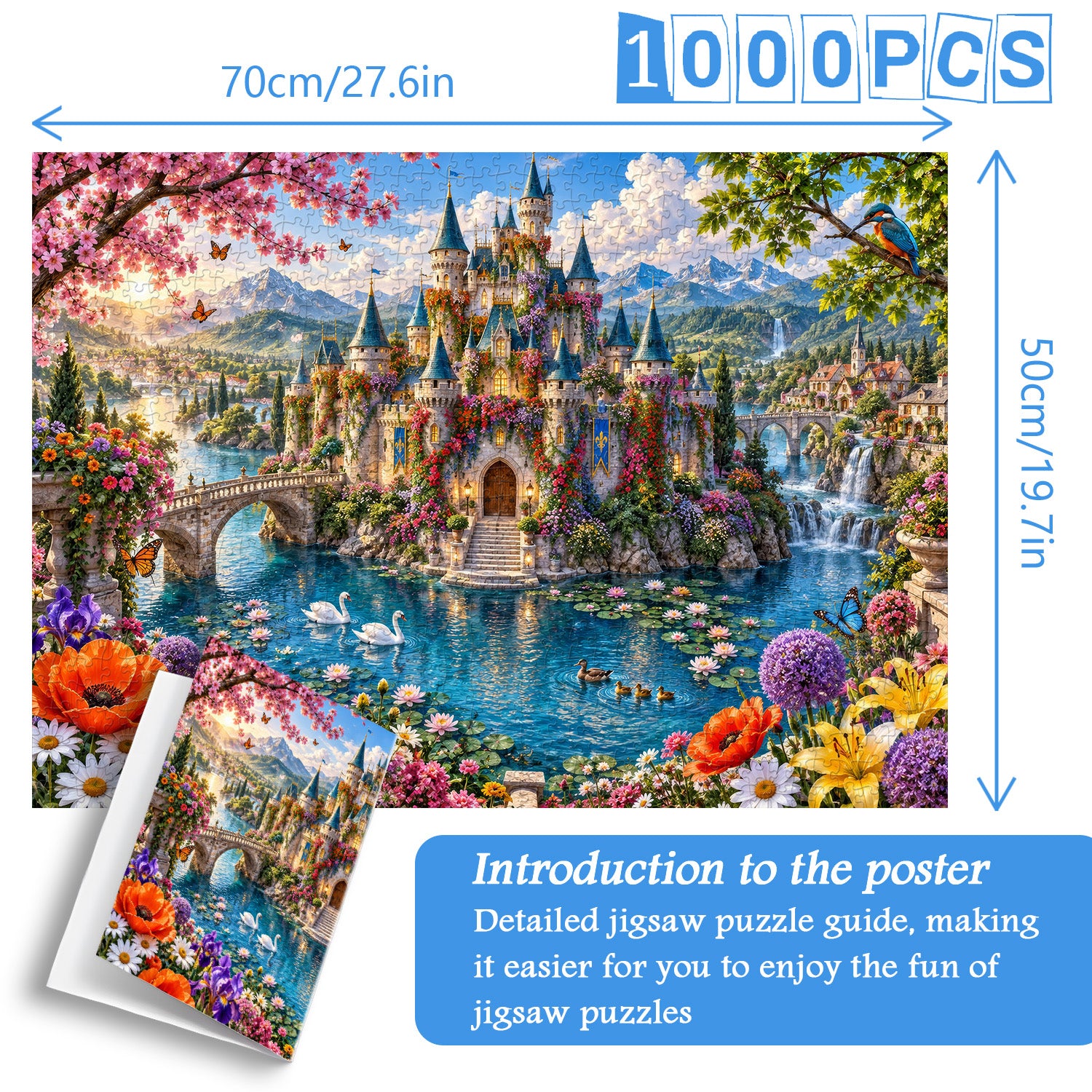 Floral Dream Castle Jigsaw Puzzle 1000 Piece