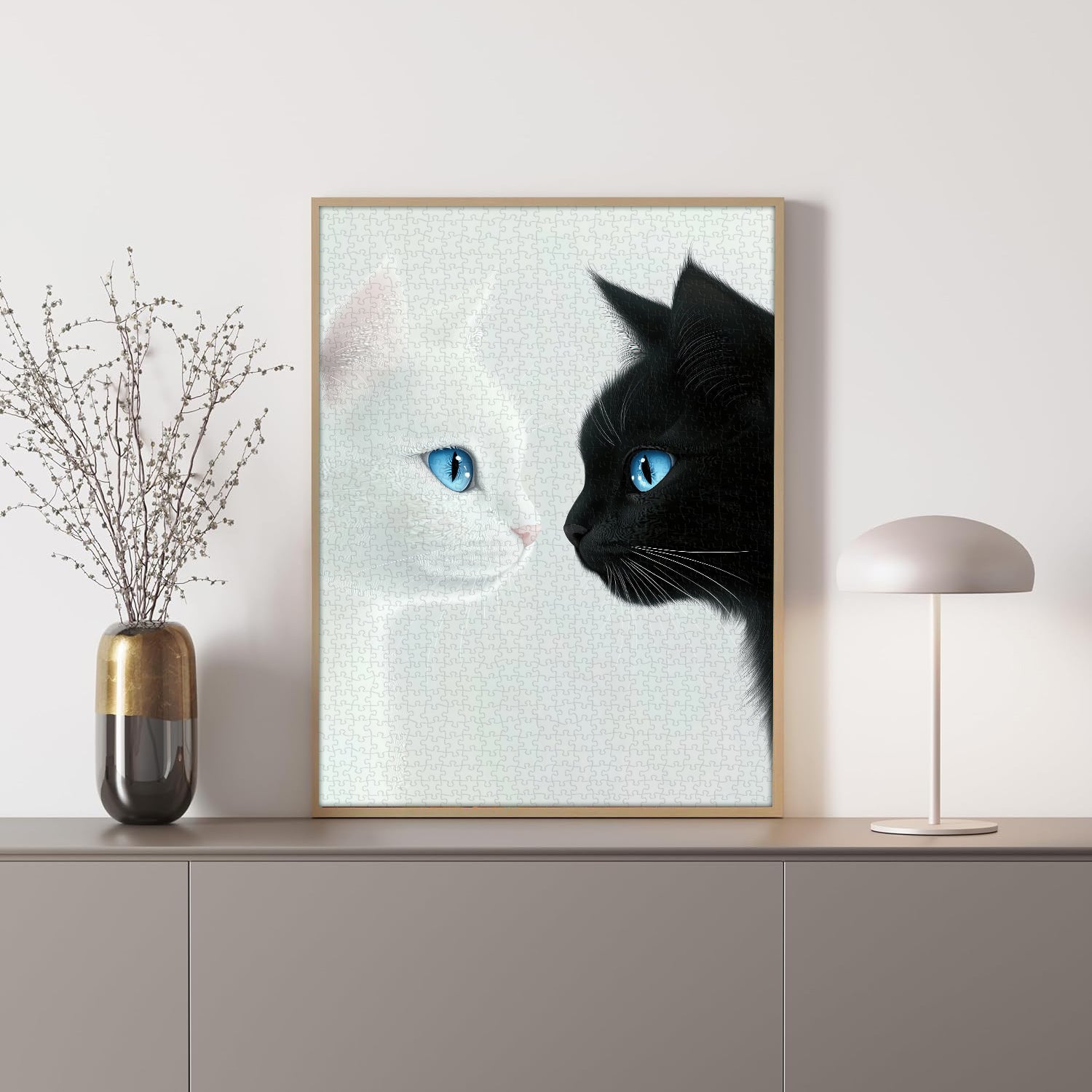 White & Black Cats Jigsaw Puzzle 1000 Pieces