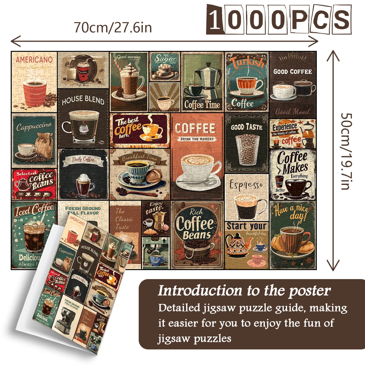 Vintage Coffee Collage Jigsaw Puzzle 1000 Pieces