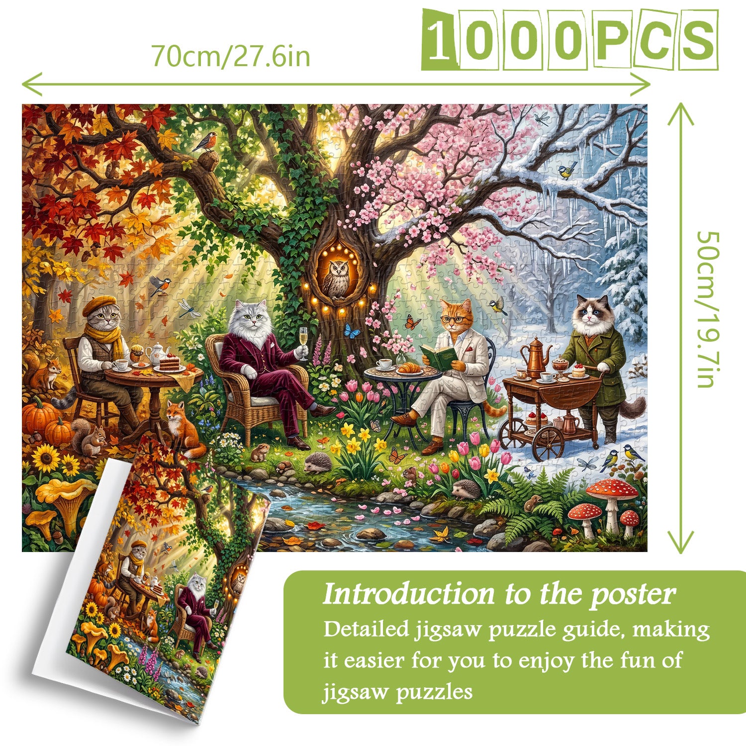Forest Cat Tea Party Jigsaw Puzzle 1000 Piece