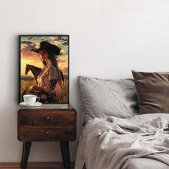 Cowgirl At Sunset Jigsaw Puzzle 1000 Pieces