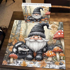 Cute Gnome and Skunk Jigsaw Puzzle 1000 Pieces