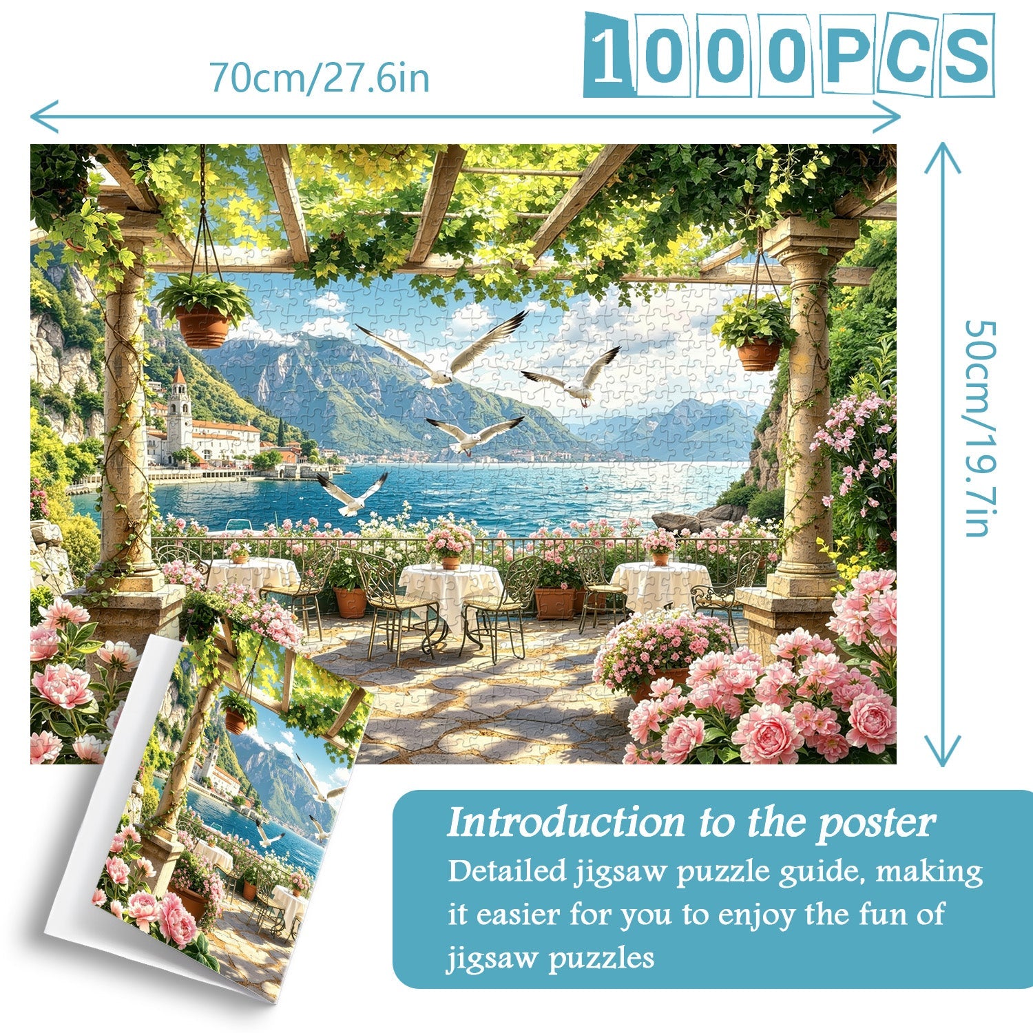 Sunlit Coastal Pergola Jigsaw Puzzle 1000 Pieces