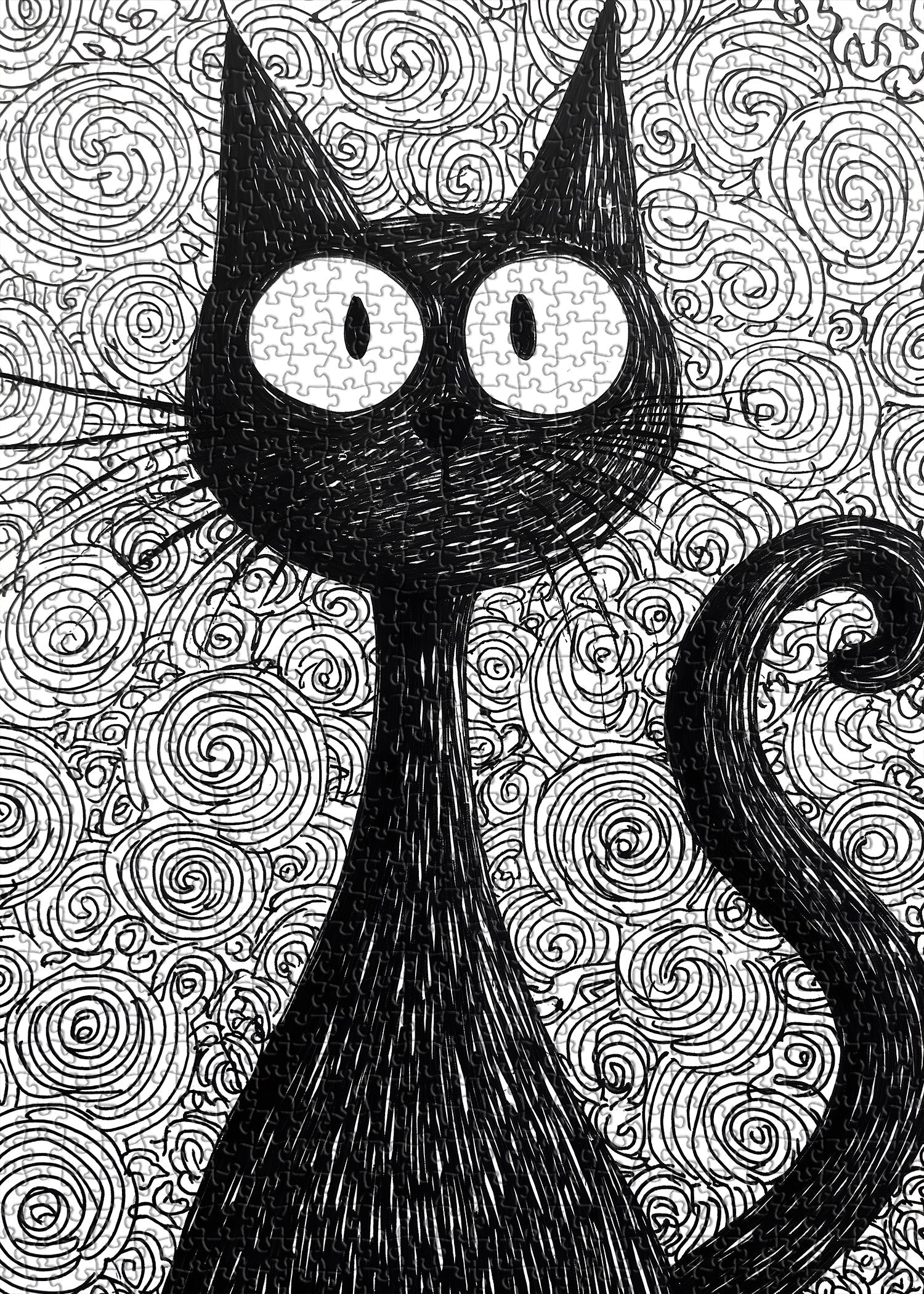 Puzzle chat à l'encre fantaisiste 1000 pièces