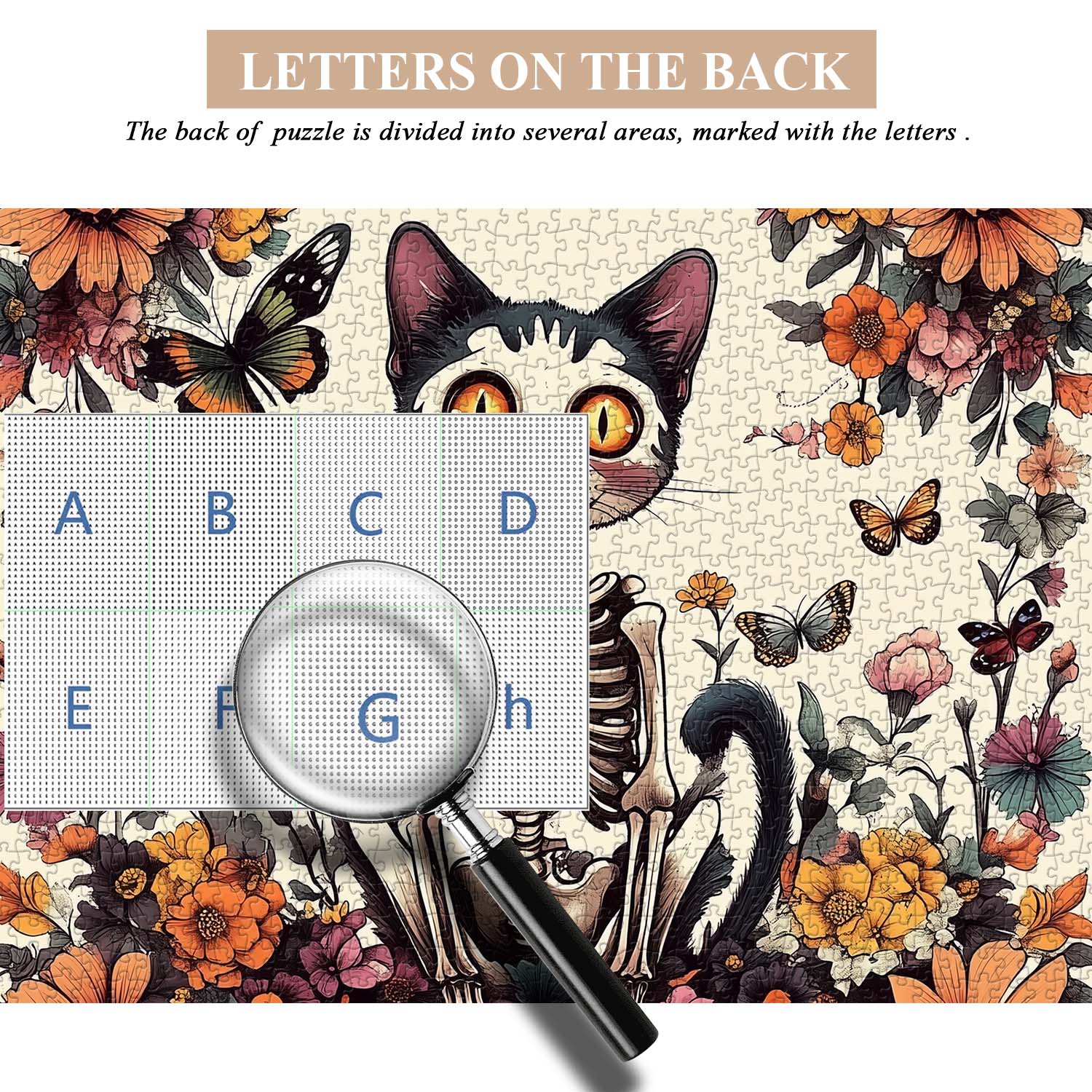 Skeleton Cat Garden Jigsaw Puzzle 1000 Pieces