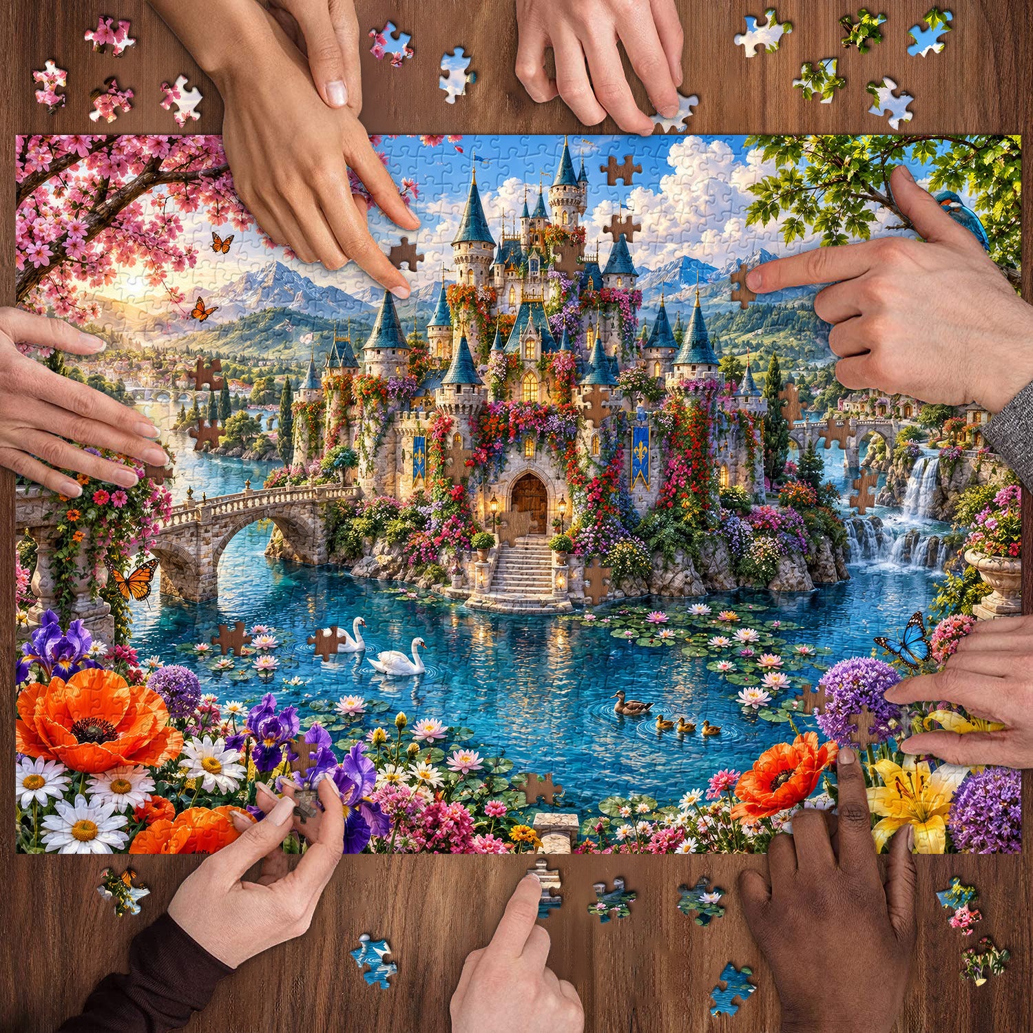 Floral Dream Castle Jigsaw Puzzle 1000 Piece